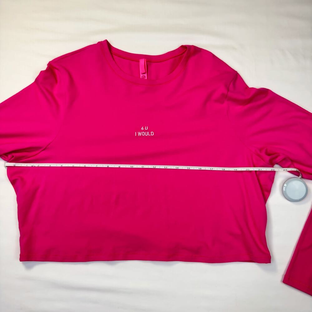 SKIMS Hot Pink Cropped Tee 4XL Rare Barbiecore Y2K 4U I WOULD Festival Statement - Picture 5 of 16